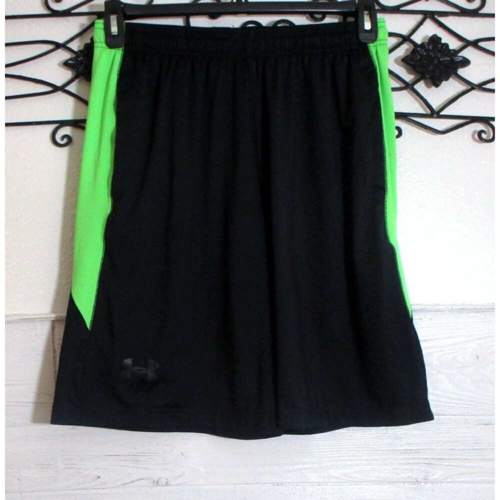 Under Armour Heatgear Activewear Shorts Men's Size L Black Drawstring Logo